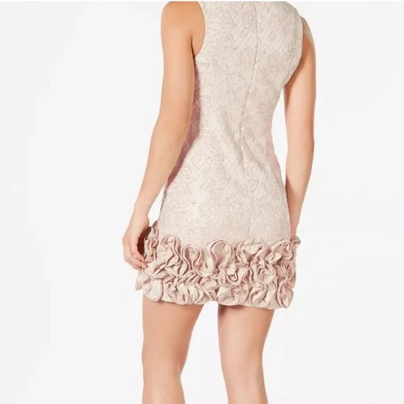 Donna Ricco Cream Gold Textured Mini Dress - Picture 6 of 12